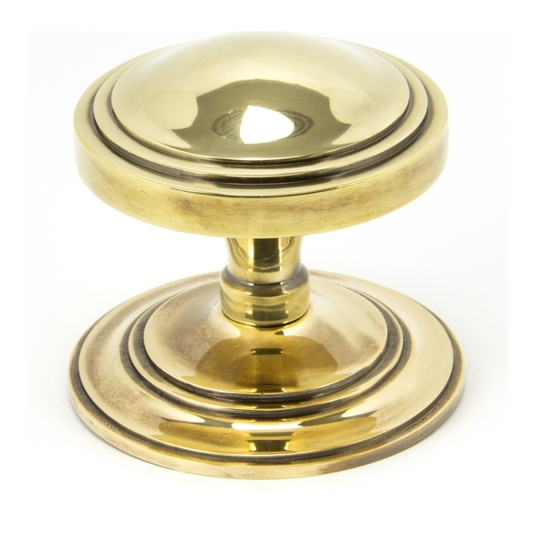 90071  81mm  Aged Brass  From The Anvil Art Deco Centre Door Knob
