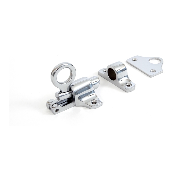90268  56 x 50mm  Polished Chrome  From The Anvil Fanlight Catch + Two Keeps