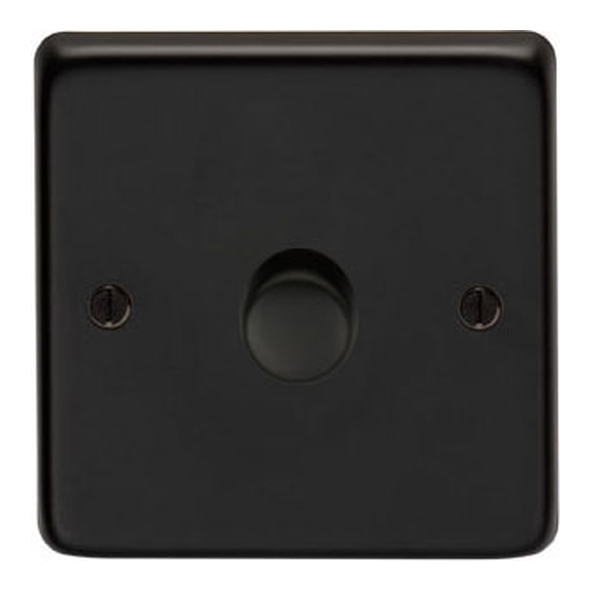 91798  86 x 86 x 7mm  Matt Black  From The Anvil Single LED Dimmer Switch