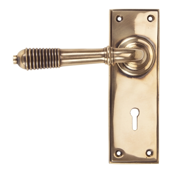 91913 • 152 x 50 x 8mm • Polished Bronze • From The Anvil Reeded Lever Lock Set