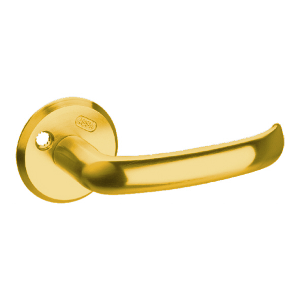 640-PB  Polished Brass  Assa Face Fixing Levers On Unsprung Roses