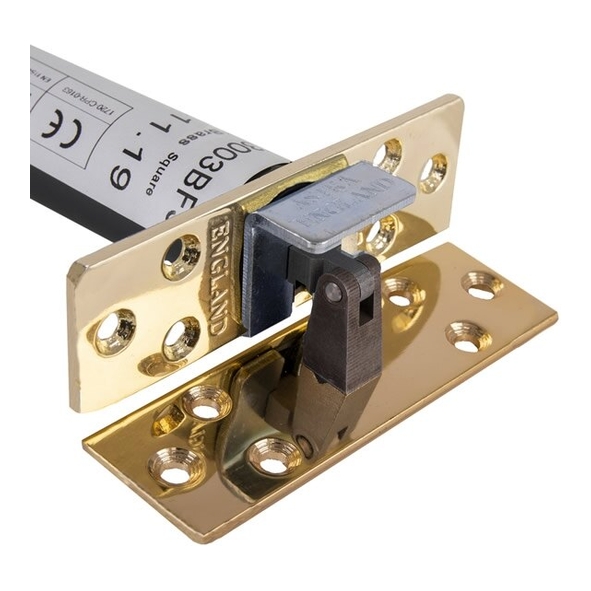 AST3003BFS  Square Plate  Polished Brass  Astra Concealed Door Closer
