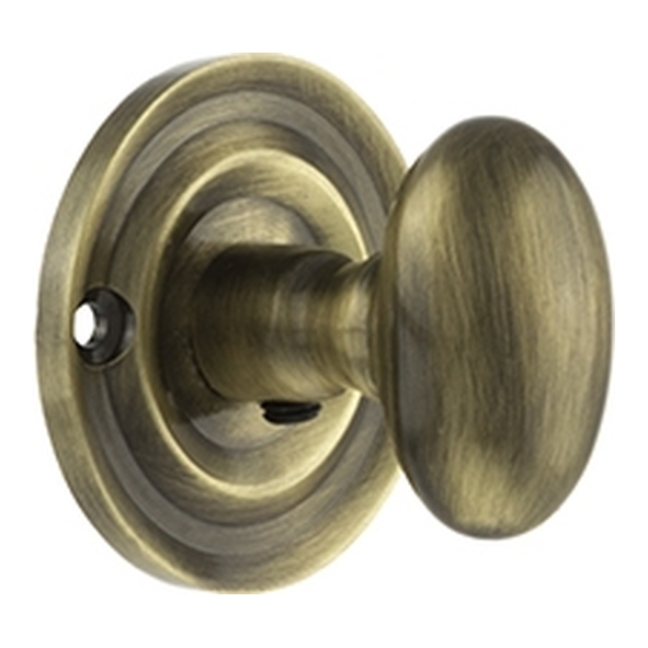 OEOWCAB • Antique Brass • Old English Oval Bathroom Turn With Release