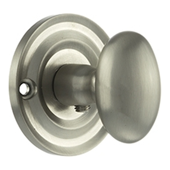OEOWCSN • Satin Nickel • Old English Oval Bathroom Turn With Release