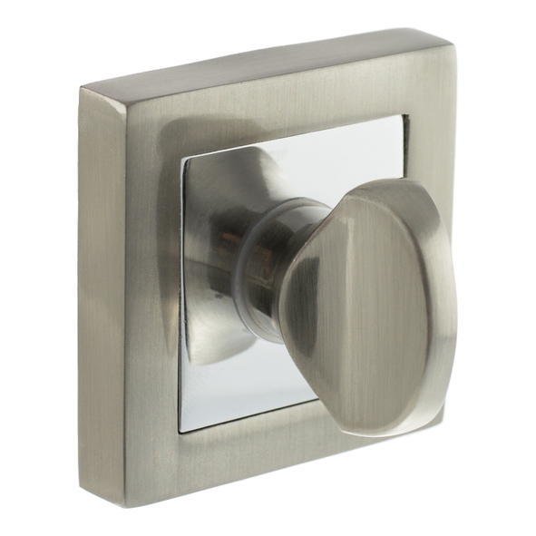 S4WCSSNPC  Satin Nickel / Polished Chrome  Status Square Bathroom Turn With Release