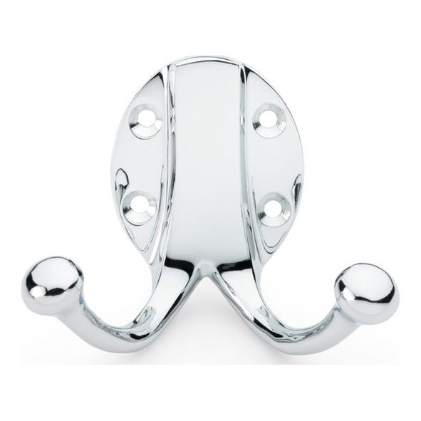 AW771PC  Polished Chrome  Alexander & Wilks Traditional Double Robe Hook