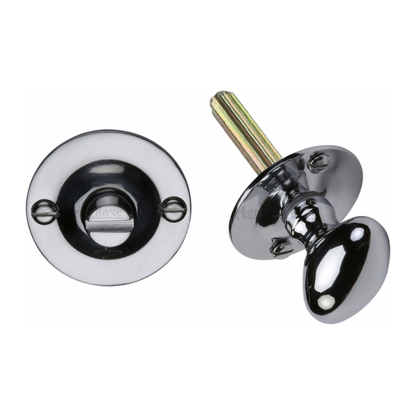 AA32CP  Polished Chrome  Carlisle Brass Small Victorian Bathroom Turn And Release With Spline Spindle