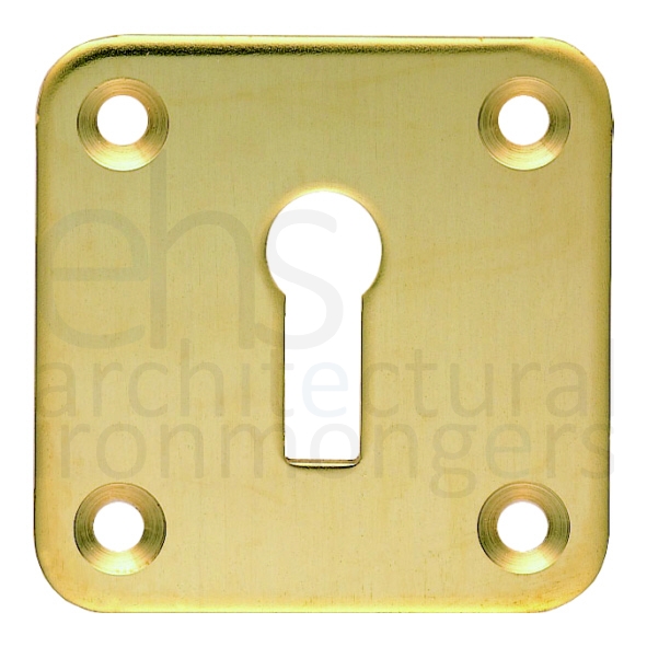 AA4  Polished Brass  Carlisle Brass Square Face Fixing Mortice Key Escutcheon