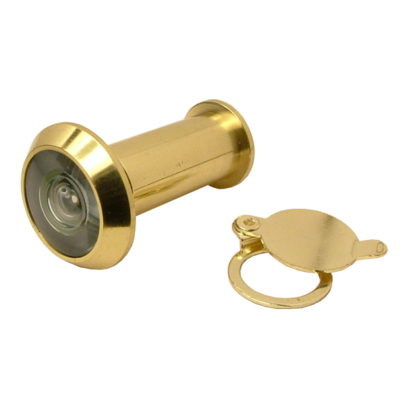 AA77  34 to 54mm Door  Polished Brass  Carlisle Brass 180 Standard Door Viewer