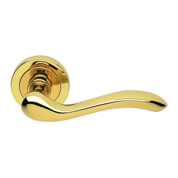 AQ3  Polished Brass  Carlisle Brass Apollo Levers On Round Roses