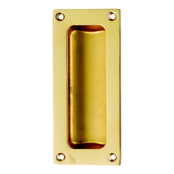 AQ90  102 x 45mm  Polished Brass  Carlisle Brass Traditional Rectangular Flush Pull