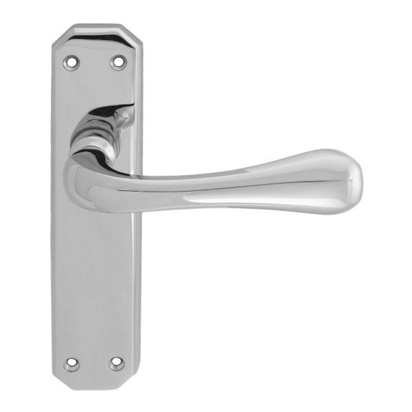 DL411CP  Long Plate Latch  Polished Chrome  Carlisle Brass Eden Levers On Backplates