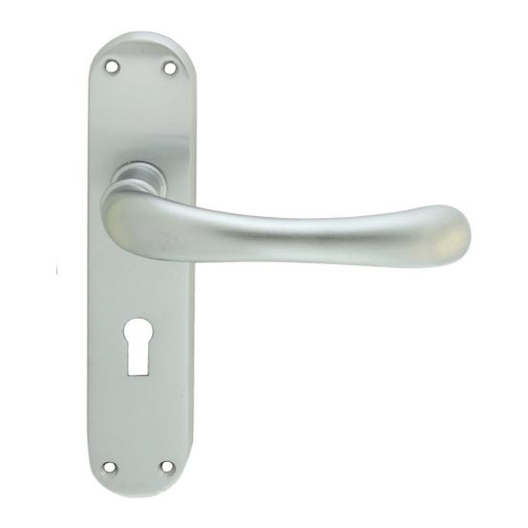 EL11SC  Standard Lock [57mm]  Satin Chrome  Carlisle Brass Ibra Levers On Backplates