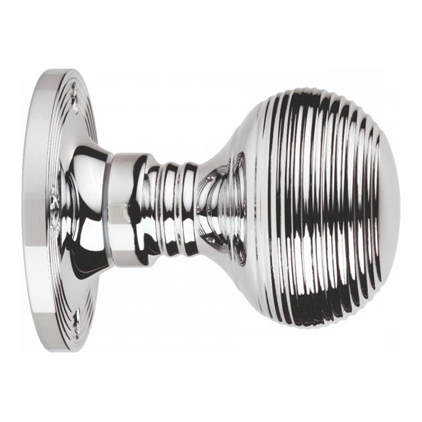M1001CP  Polished Chrome  Queen Anne M-Series Mortice Knobs On Round Roses