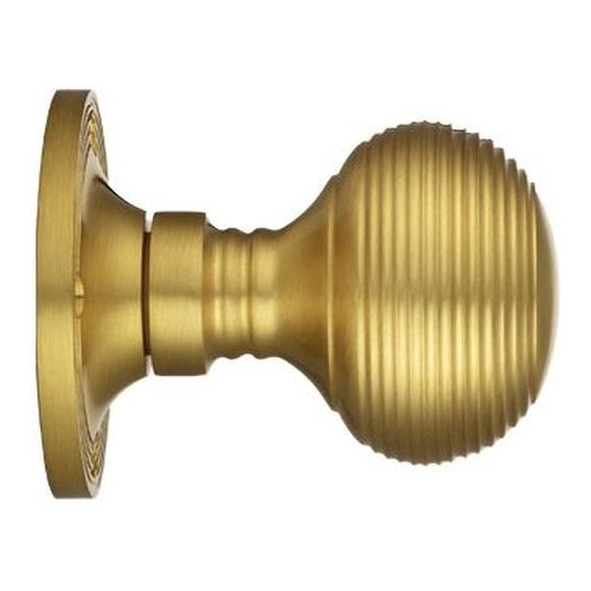 M1001SB  Satin Brass  Queen Anne M-Series Mortice Knobs On Round Roses