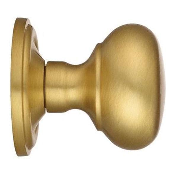 M35CSB  Satin Brass  Carlisle Brass Mushroom M-Series Mortice Knob On Concealed Fix Round Rose