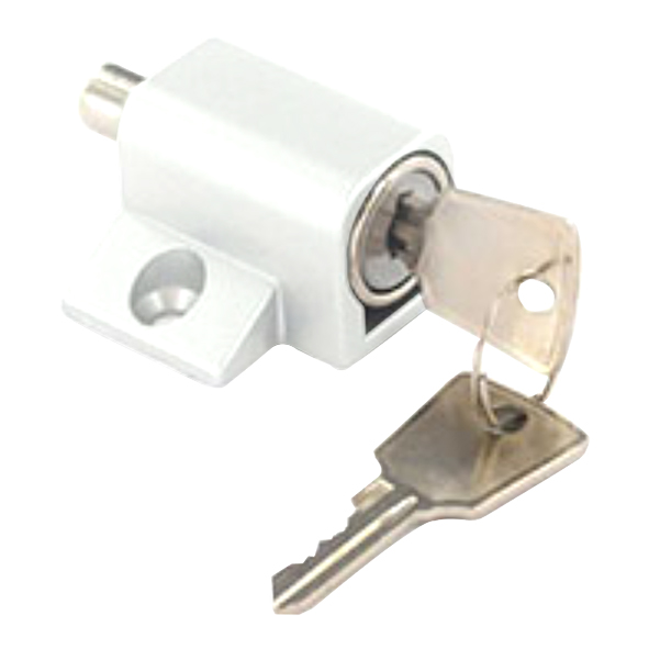 SP123L  White  Push Lock For Sliding Windows and Doors