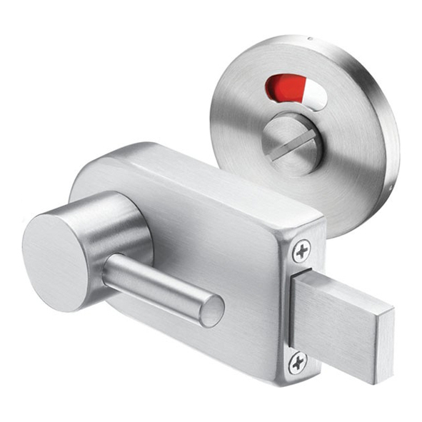 T201SL  Satin Stainless  Left Hand Cubicle Lock Without Keeper
