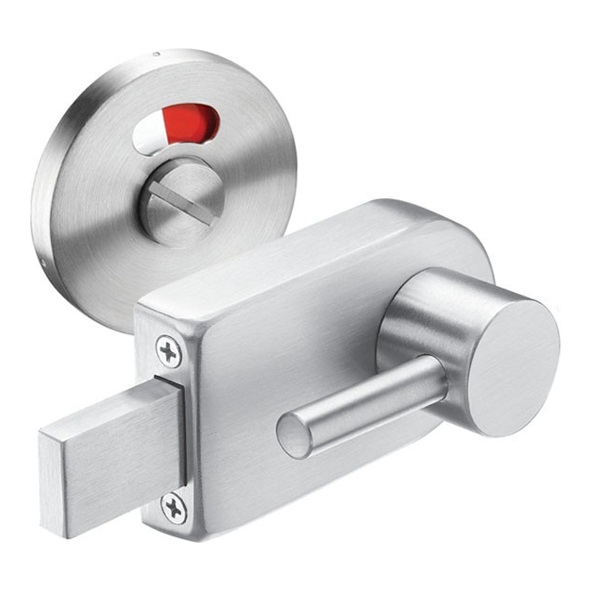T201SR  Satin Stainless  Right Hand Cubicle Lock Without Keeper