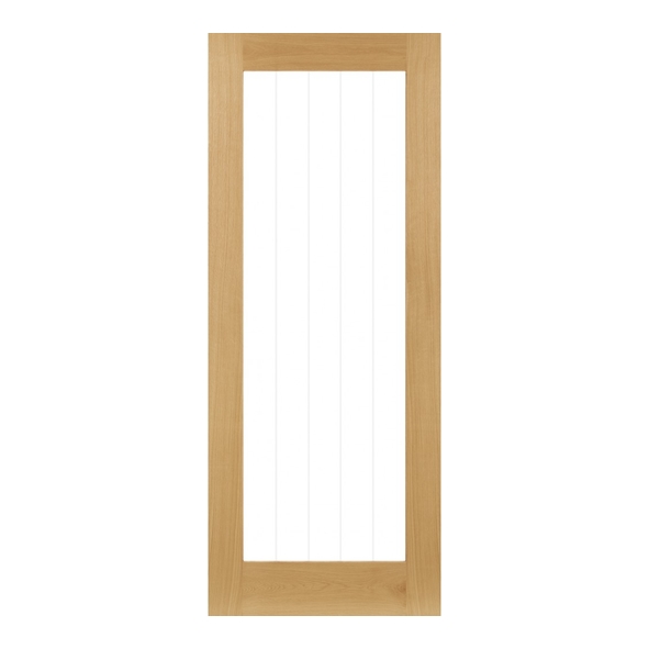 Deanta Internal Oak Ely 1 Full Light Pre-Finished Doors [Clear Etched Glass]