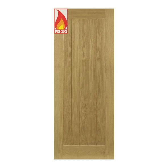 45ELYF/DX826FSC  2040 x 826 x 45mm  Deanta Internal Oak Ely Prefinished FD30 Fire Door