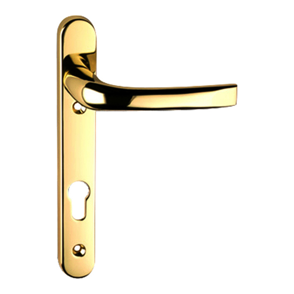 L18406  92mm c/c  Polished Brass Plated  Asec Bolt Below Lever Multi Point Lock Furniture