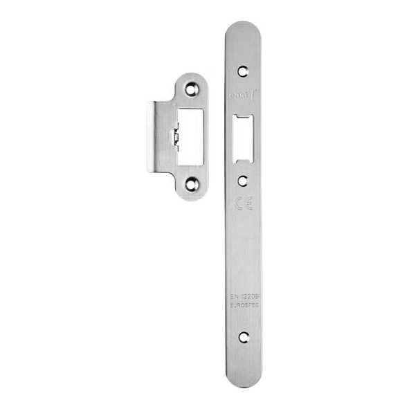 FSF5016SSS/R  Radiused Forend & Striker  Satin Stainless  For Architectural Euro Standard Latch