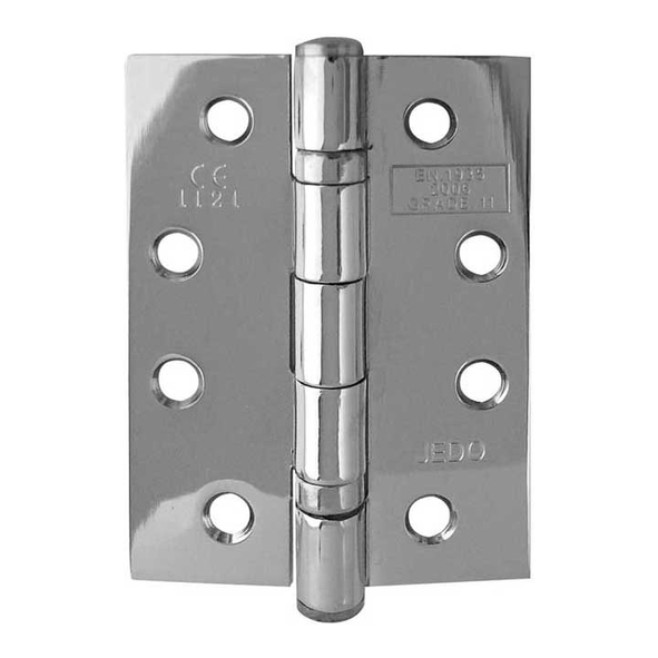 J8500PC  102 x 076 x 2.7mm  Polished Chrome [80kg]  Strong Ball Bearing Square Corner Steel Butt Hinges