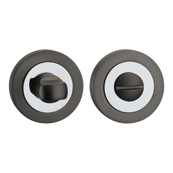 FGWCTT-GMG  Black / Polished Nickel  Fortessa Round Bathroom Turns With Releases