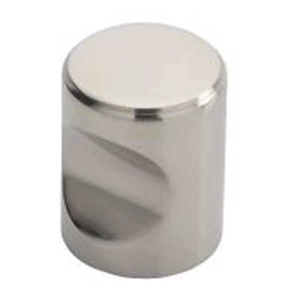 FTD430BPS  20 x 20 x 24mm  Polished Stainless  Fingertip Design Cylindrical Cabinet Knob
