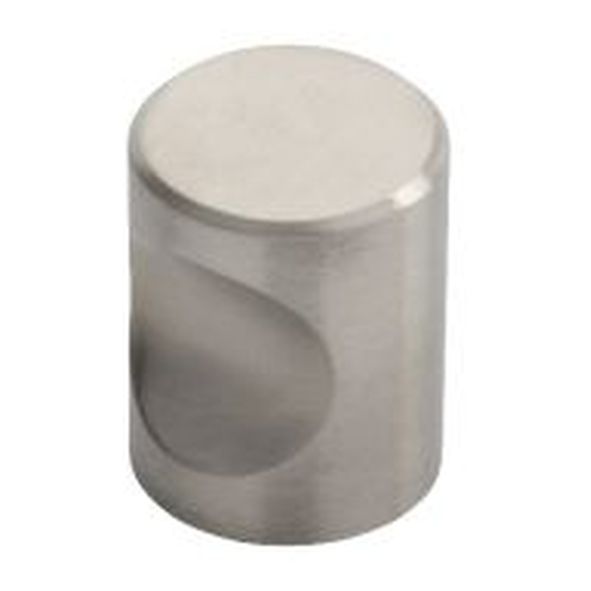 FTD430BSS  20 x 20 x 24mm  Satin Stainless  Fingertip Design Cylindrical Cabinet Knob