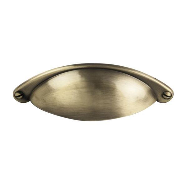 FTD555ABB  64 x 104 x 25mm  Burnished Brass  Fingertip Design Traditional Cabinet Cup Handle