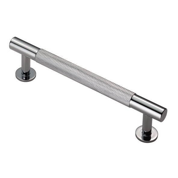 FTD700BCP  128 c/c x 158 x 12 x 36mm  Polished Chrome  Fingertip Design Knurled Cabinet Pull Handle