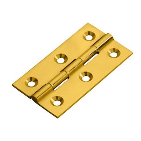 FTD800D  64 x 35 x 2mm  Polished Brass  Fingertip Design Small Cabinet Butt Hinges