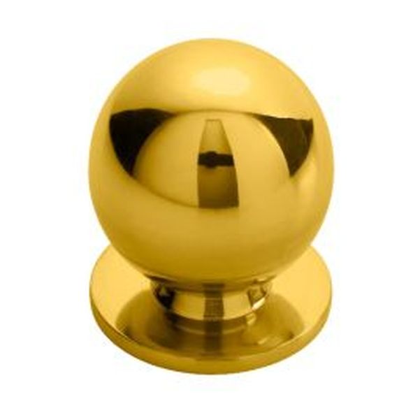 CH6C • 25 x 25 x 31mm • Polished Brass • Fingertip Design Ball Cabinet Knob