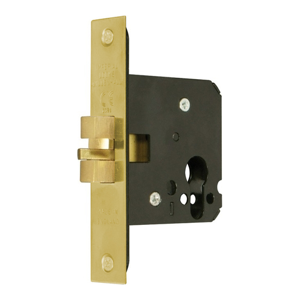 G7006-076-SB  076mm [057mm]  Satin Brass  Architectural Euro Cylinder Sliding Door Lock Case