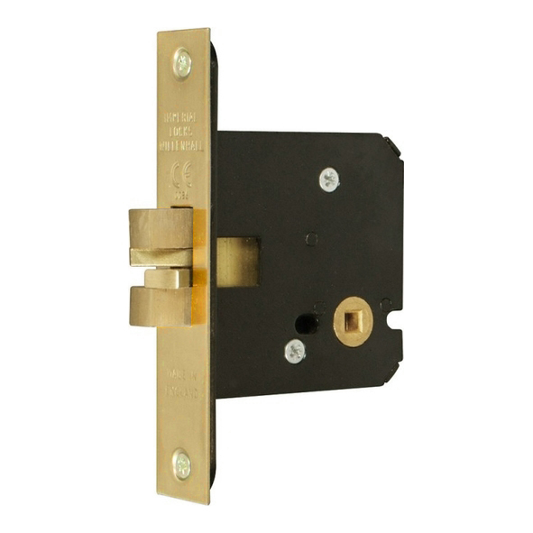 G8028-076-SB  076mm [057mm]  Satin Brass  Architectural Sliding Bathroom Door Lock