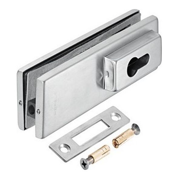 981.00.400  Satin Stainless  Patch Fitting Corner Lock For Door