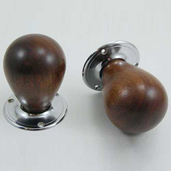 DKF085DWC-CP  Rosewood / Chrome  Timber Tulip Knobs On Round Roses