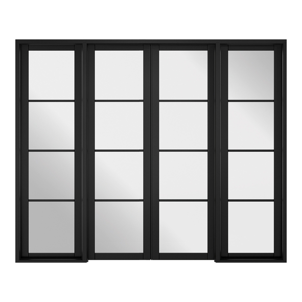 W8SOHOBLA  2031 x 2478 x 133 x 35mm  LPD Internal Black Primed Soho W8 Room Divider [Clear Glazed]