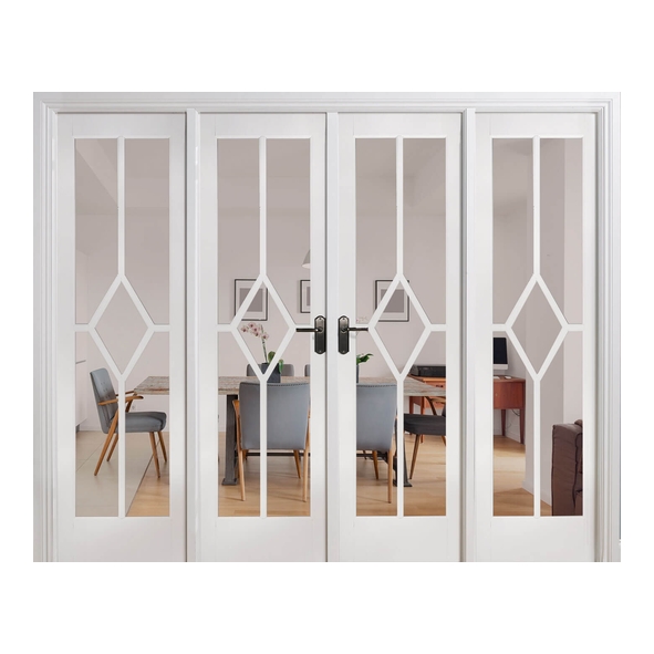 W8WFREI  2031 x 2478 x 133 x 35mm  LPD Internal White Primed Reims W8 Room Divider [Clear Bevelled Glazed]