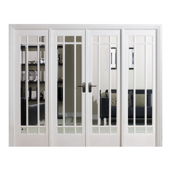 W8WHI  2031 x 2478 x 133 x 35mm  LPD Internal White Primed Manhattan W8 Room Divider [Clear Bevelled Glazed]