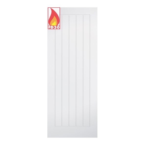 WFMEXFC526  2040 x 526 x 44mm  LPD Internal White Primed Mexicano FD30 Fire Door