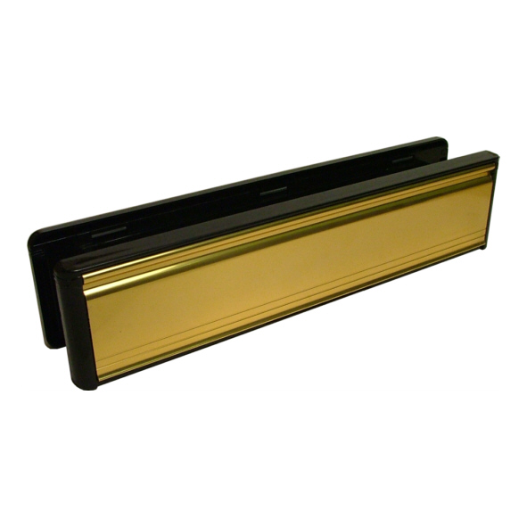 110689W  304 x 70mm  Polished Gold / Black Frame  Grand Contura Letter Plate Set