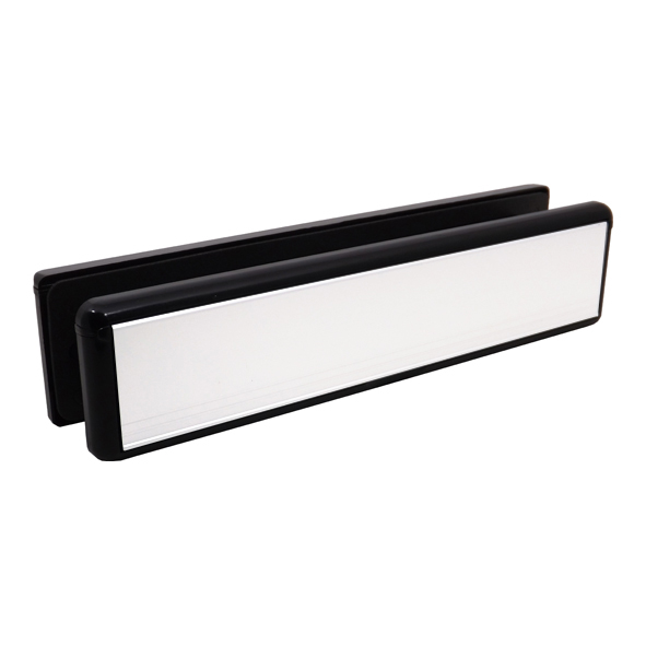 110687W  304 x 70mm  White / Black Frame  Grand Contura Letter Plate Set