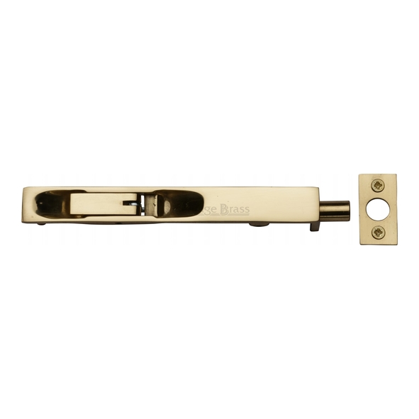 C1680 6-PB  150 x 20mm  Polished Brass  Heritage Brass Lever Action Flush Bolt