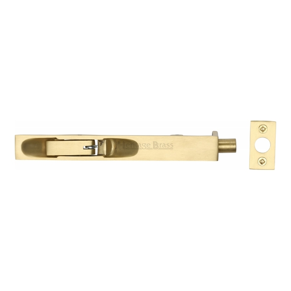 C1680 6-SB  150 x 20mm  Satin Brass  Heritage Brass Lever Action Flush Bolt