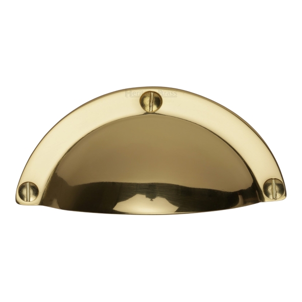 C1700-PB  97 x 43 x 18mm  Polished Brass  Heritage Brass Plain Cabinet Cup Handle