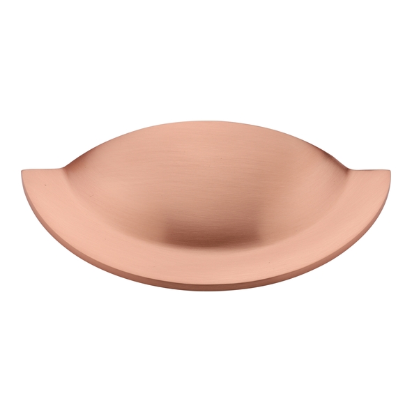 C1730-SRG  57 c/c x 97 x 43 x 18mm  Satin Rose Gold  Heritage Brass Crescent Cabinet Cup Handle