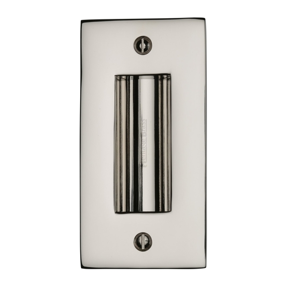 C1820 4-PNF  102 x 52mm  Polished Nickel  Heritage Brass Heavy Traditional Rectangular Flush Pull